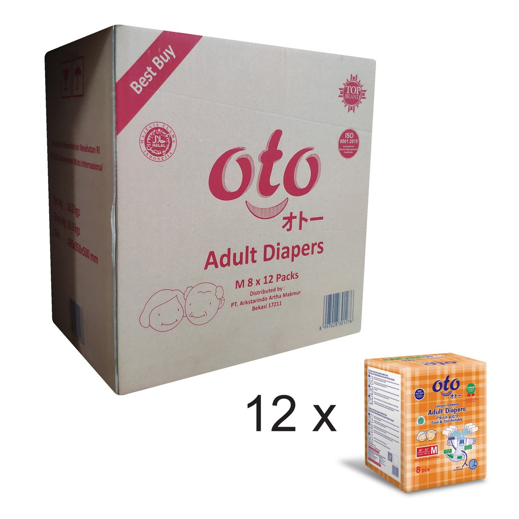 Jual OTO Diapers Adult Popok Dewasa Model Perekat Ukuran M Isi 8 Pcs