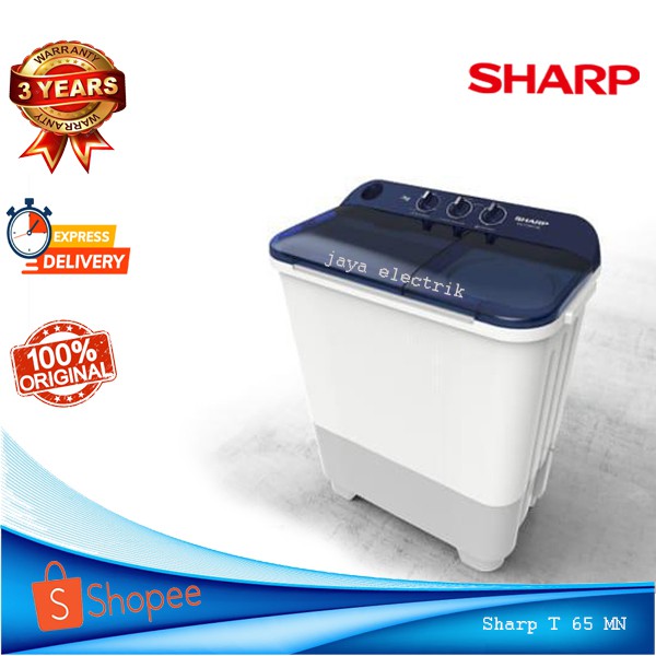 Jual Mesin Cuci 2 Tabung SHARP T65 NT Low Watt Cuci Dan Kering 7 KG ...