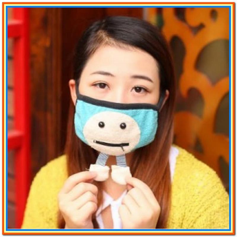 Jual Masker Korea Penutup Hidung Mulut Lucu Animasi Wajah Kaki Kantong