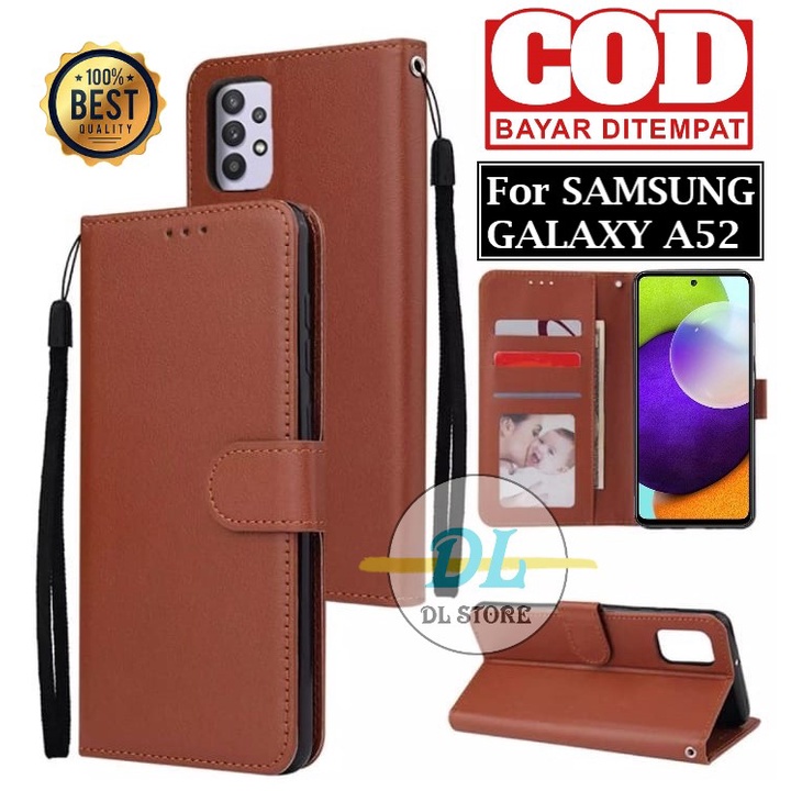 Jual CASE SAMSUNG GALAXY A52 4G (6,5 Inch,2021) FLIP LEATHER CASE