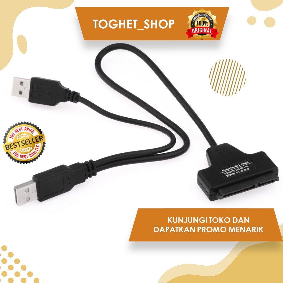 Jual Adapter Konverter SATA Ke USB 2.0 HDD Atau SSD Adapter Kabel ...
