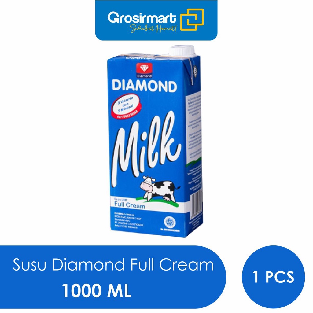 Jual Susu Diamond UHT Full Cream 1000 ml | Shopee Indonesia