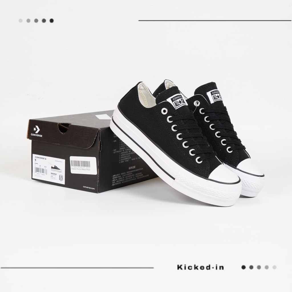 Jual Sepatu Converse Chuck Taylor All Star Lift Platform Ox Black White