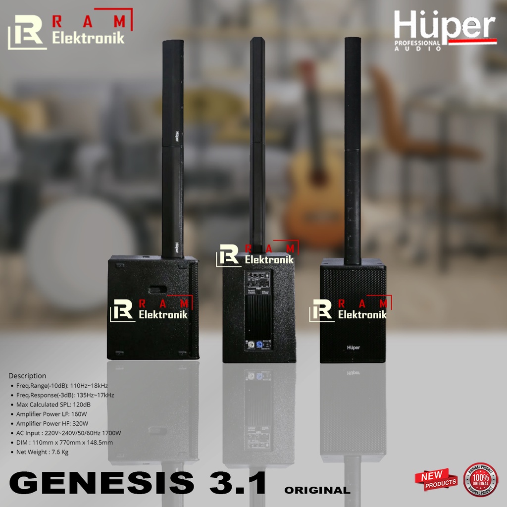 Jual Speaker Aktif Column Coloum HUPER GENESIS 3.1 | 31 | 3 1 Hitam ...
