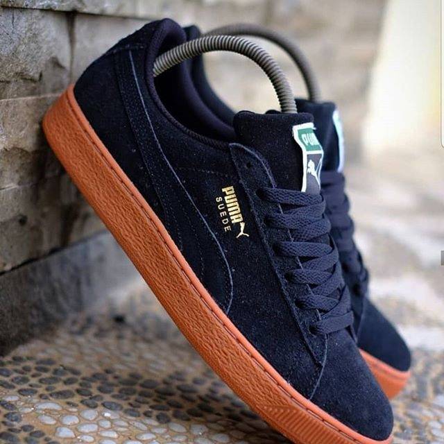 Jual Puma Suede Black Gold Sol Gum | Shopee Indonesia