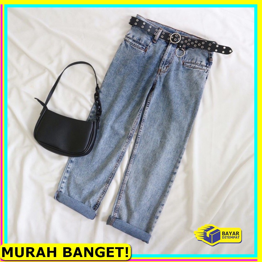 Jual Paling Laris Celana Kulot Jeans Wanita Putih Jins Denim Highwaist