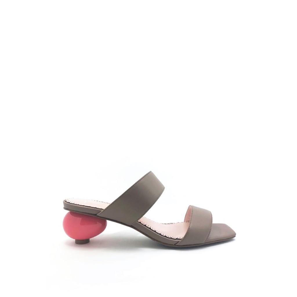 Martina Pink Selop Heels Wanita 4 5cm 1906 04 Taupe
