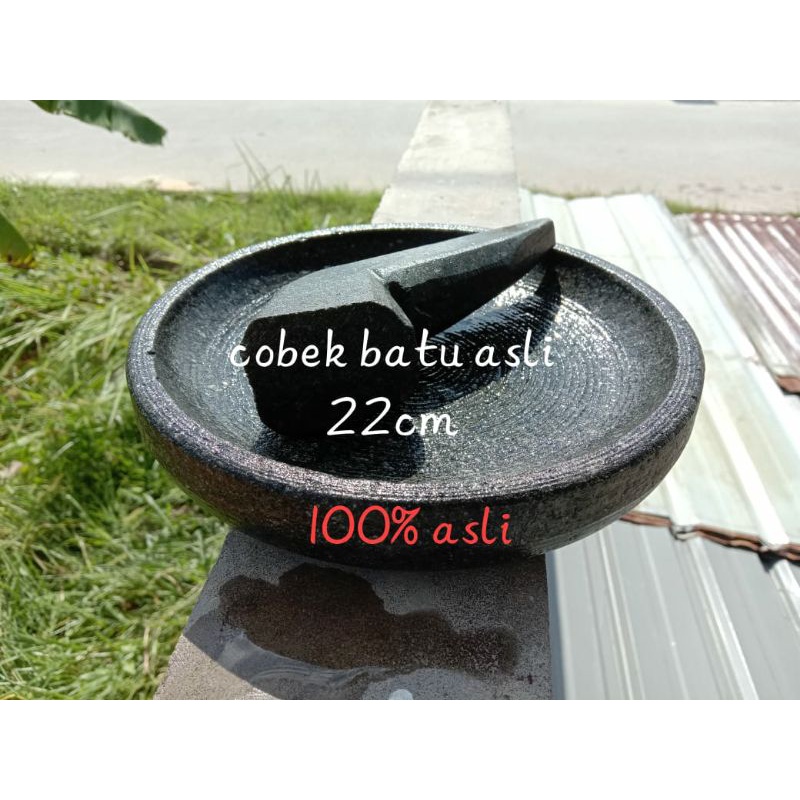 砂利・石・枕木 cobek batu asli 1 set ulekan batu 1 Set Cobek Dan Ulekan Batu Gunung 100% Asli Batu Ukuran