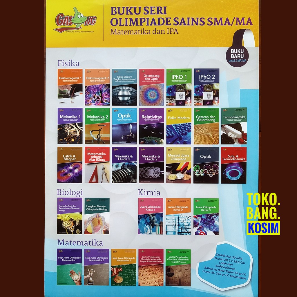 Jual Buku Seri Olimpiade Sains Mipa Smama Fisikamatematikabiologikimiaprof Yohanes Surya 1476