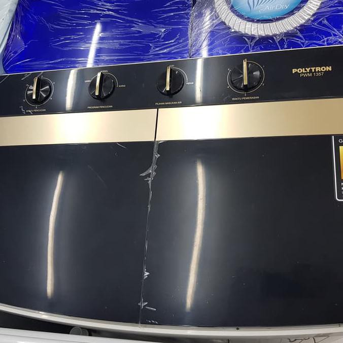 Jual Mesin Cuci 2 TABUNG polytron PWM 1357 10KG 10 KG garansi 5 tahun
