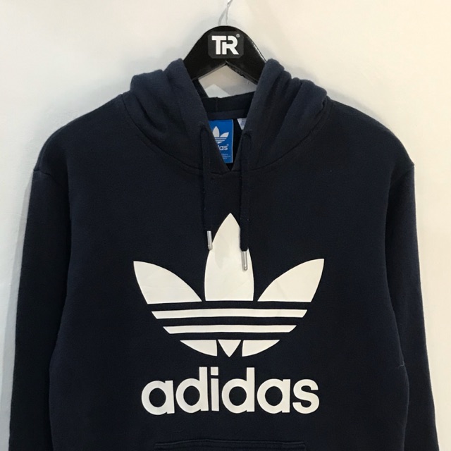 Adidas navy trefoil hoodie clearance