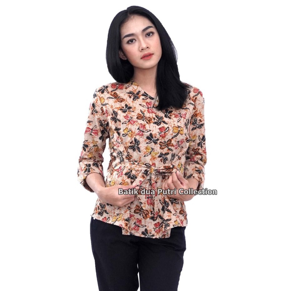 Jual Atasan Blouse Batik Wanita Lengan Tali Pinggang By Batik Dua