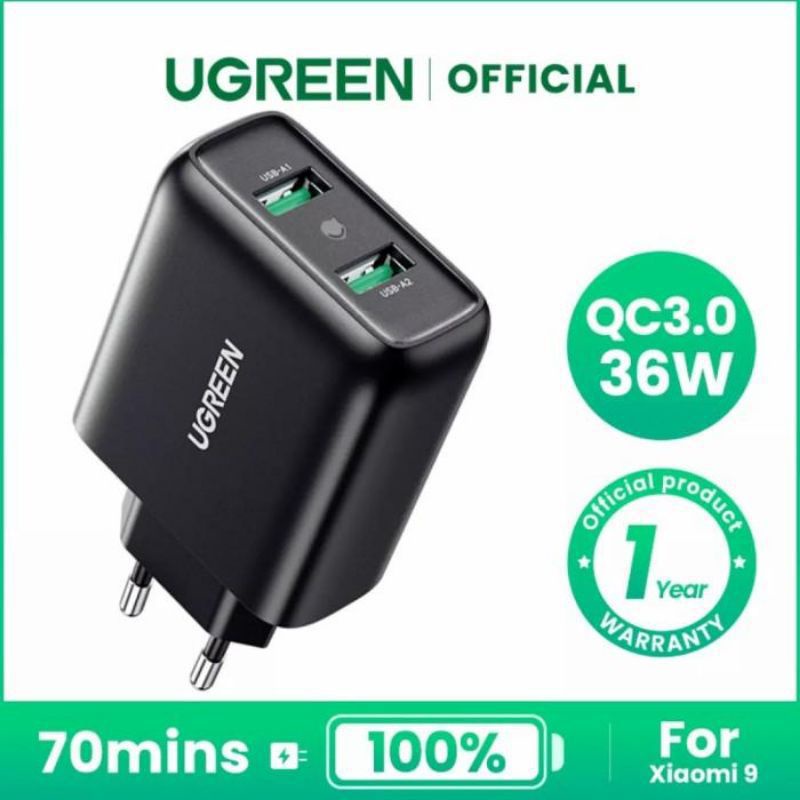 Jual Ugreen Charger Qualcomm Qc Watt Dual Usb Ports Fast Charging Shopee Indonesia