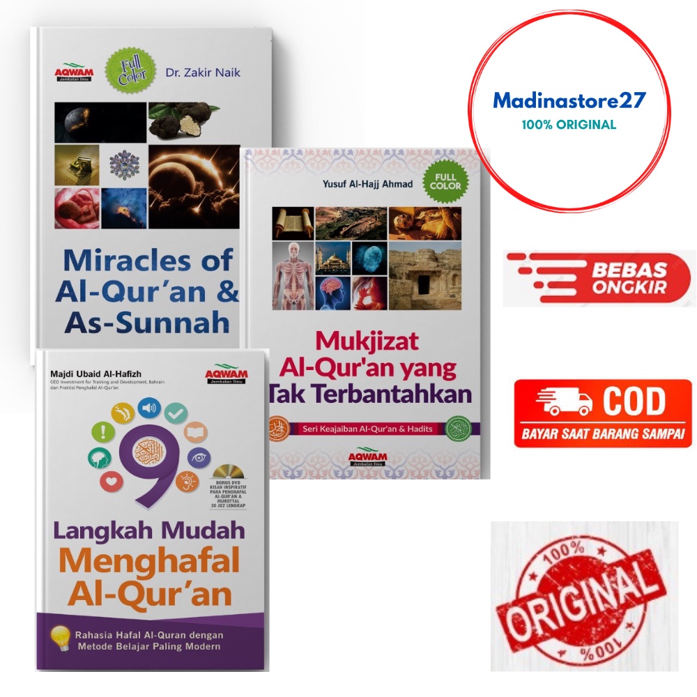 Jual Paket Buku Mukjizat Al Quran (miracles+9langkah+mukjizat Al-Quran ...