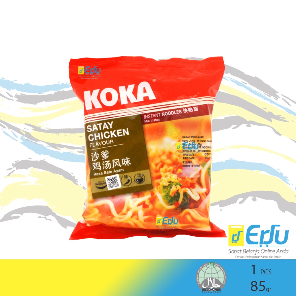 Jual Koka Noodle Satay Chicken Mie Instan Kuah Rasa Sate Ayam Singapore Gr Shopee Indonesia