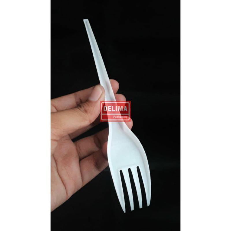 Jual Garpu Plastik Garpu Catering Sendok Garpu Plastik Putih Isi 50