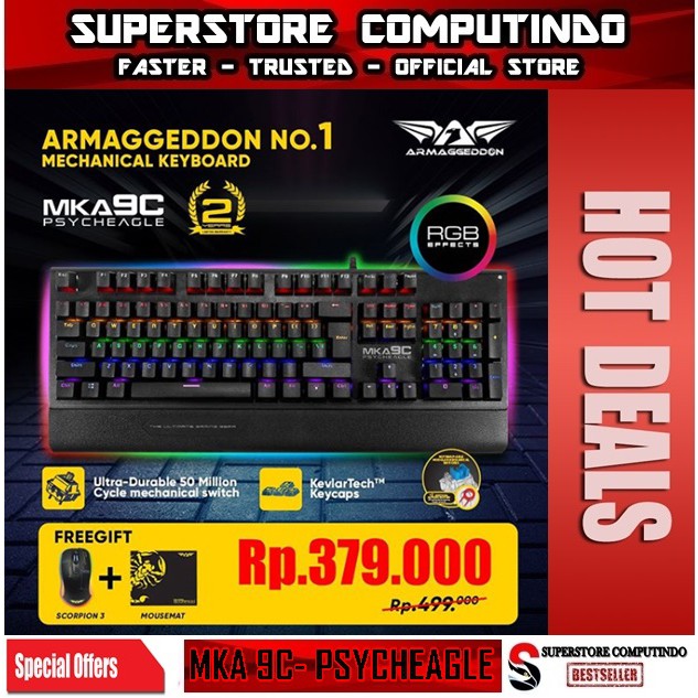 Jual Armaggeddon MKA-9C Mechanical Gaming Keyboard | Shopee Indonesia