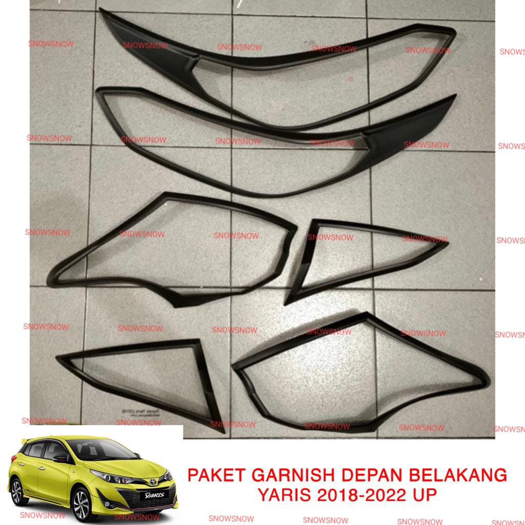 Jual Paket Garnish Depan Belakang All New Yaris Hitam