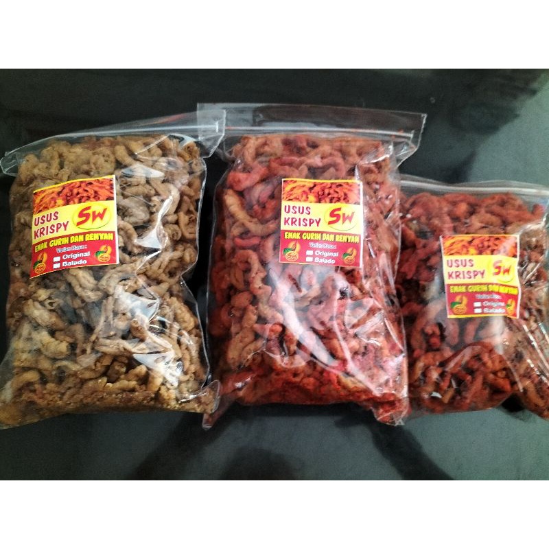 Jual Kripik Usus Ayam Krispy Original Balado 500 G 1 2kg Shopee