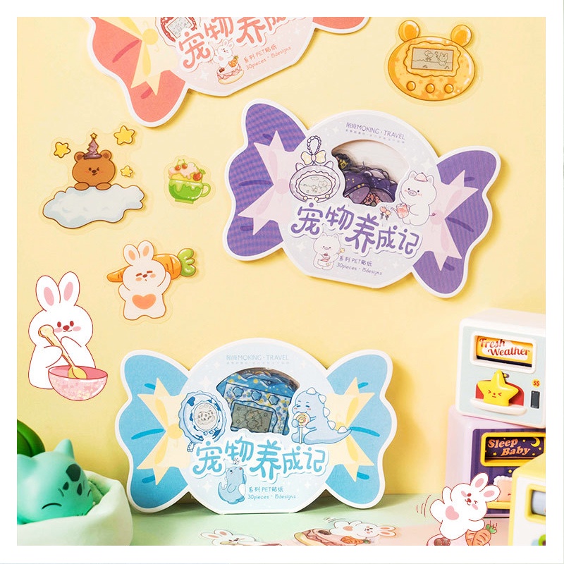 Jual Yu Xian My Tamagotchi Friends Flake Stickers Set - Sticker ...
