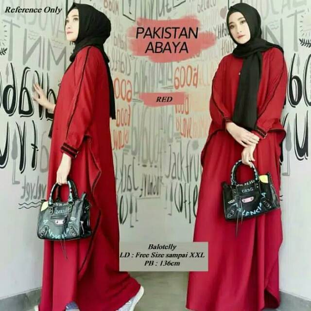 Jual Pakistan Abaya red | Shopee Indonesia