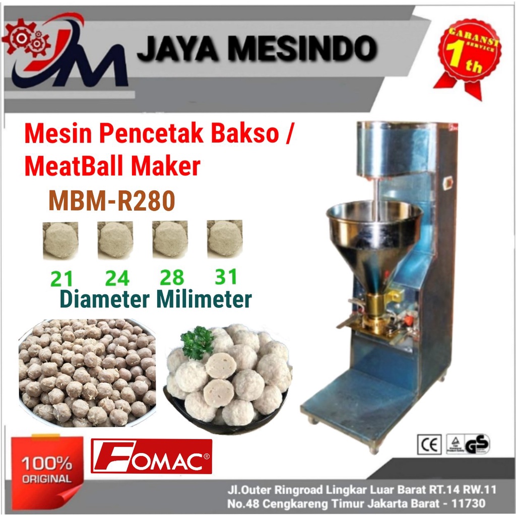 Jual Mesin Pencetak Baso Otomatis Meatball Maker Mbm R280 Fomac