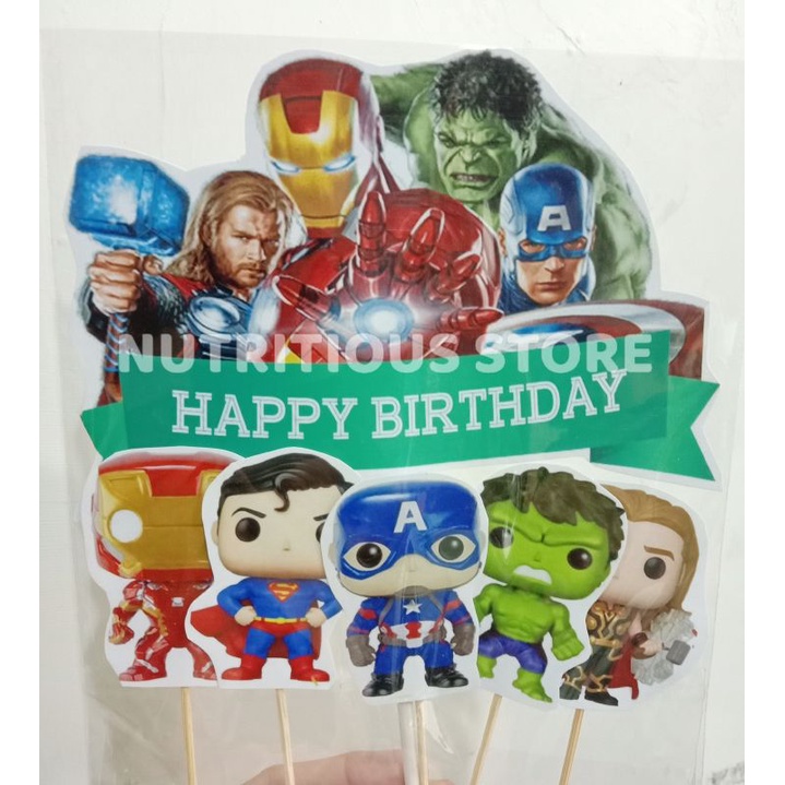 Jual HIASAN KUE AVENGERS / CAKE TOPPER AVENGERS / ASESORIS KUE AVENGERS