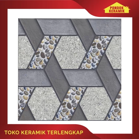Keramik Lantai Teras Avignon 40x40 Denver Grey