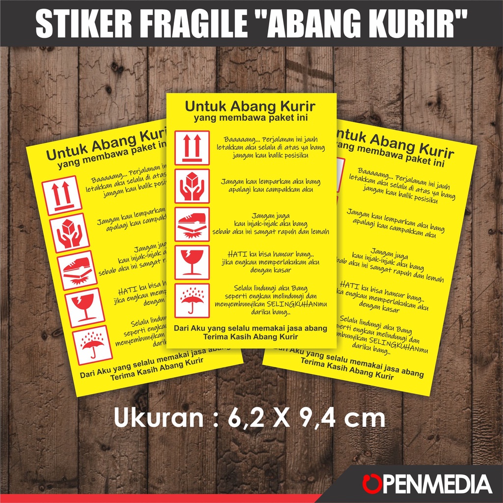 Jual STIKER FRAGILE 