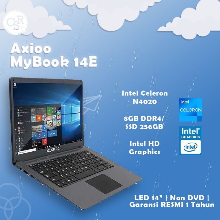 Jual Laptop Axioo Mybook 14e Intel Celeron N4020 Ram 8gb Ssd 256gb 14