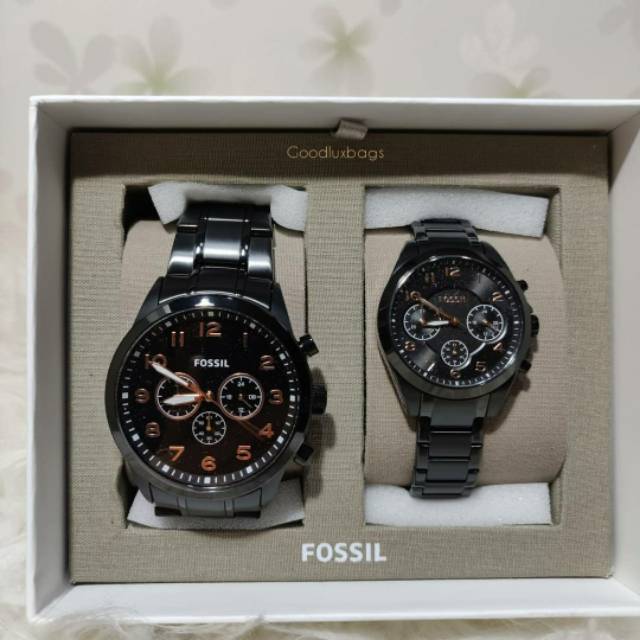 Jam tangan fossil couple set sale