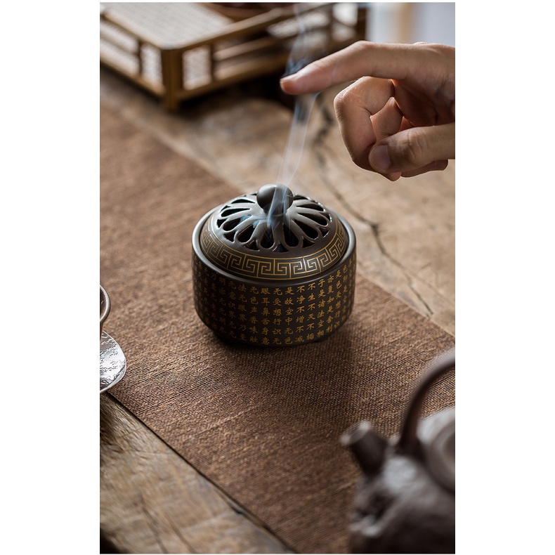 Jual Hiolo Xiang Lu Tempat Bakar Dupa Porcelain Ukiran Sutra Hati