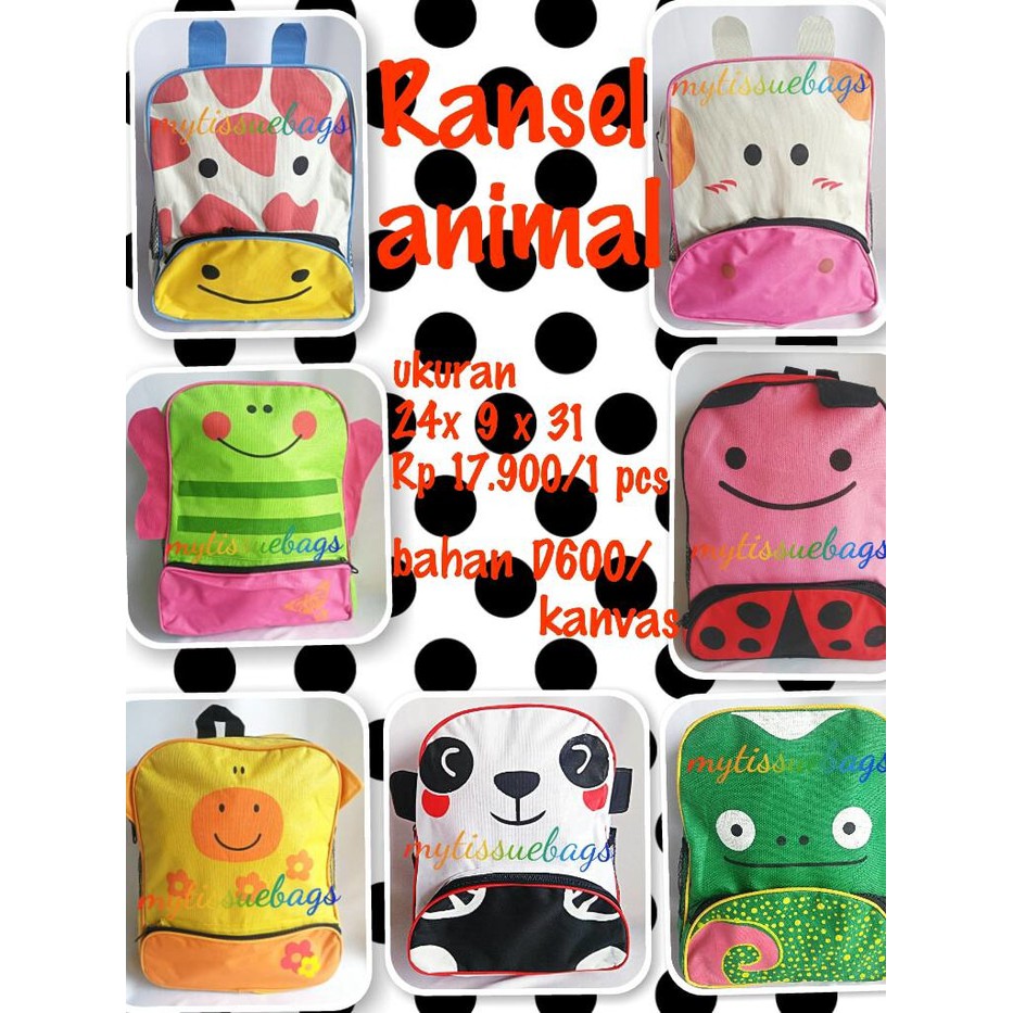 Jual Dijual Souvenir Ultah Tas Ransel Animal Tas Ransel Sekolah Anak ...