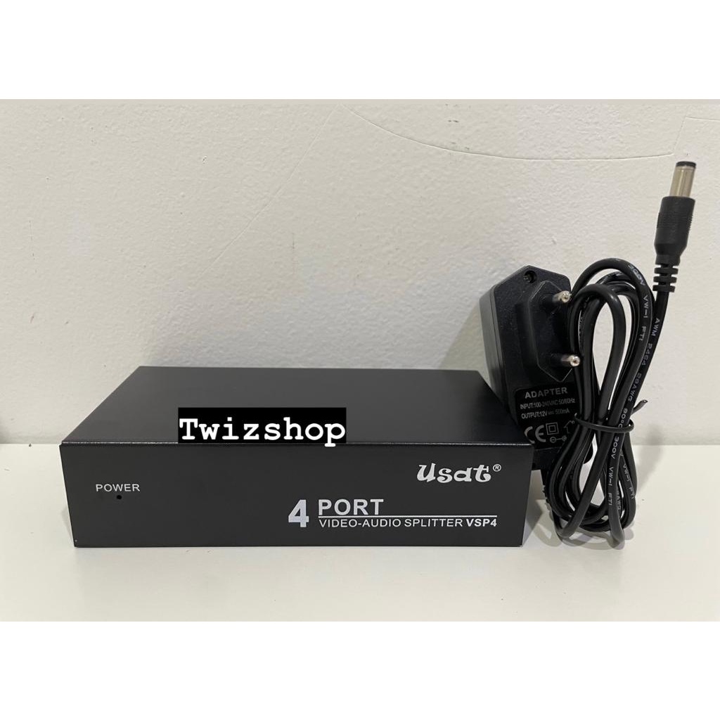 Jual Splitter Distribution AV 104 USAT / Splitter RCA 4 Port Audio