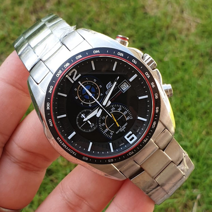 Jual Jam Tangan Pria Casio Edifice EFR 528 Silver Black Original BM Shopee Indonesia