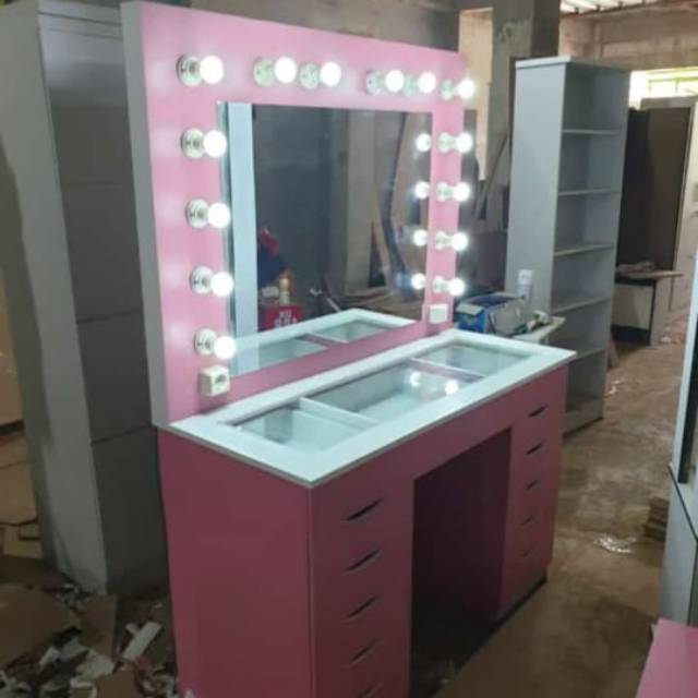 Jual Meja rias lampu LED banyak pilihan warna dan model moms | Shopee ...