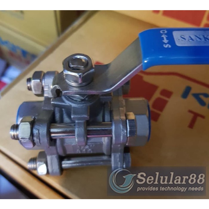 Jual SANKYO Ball Valve 3PC Size 3/8 Inch Stainless Steel 316 Stop Kran ...