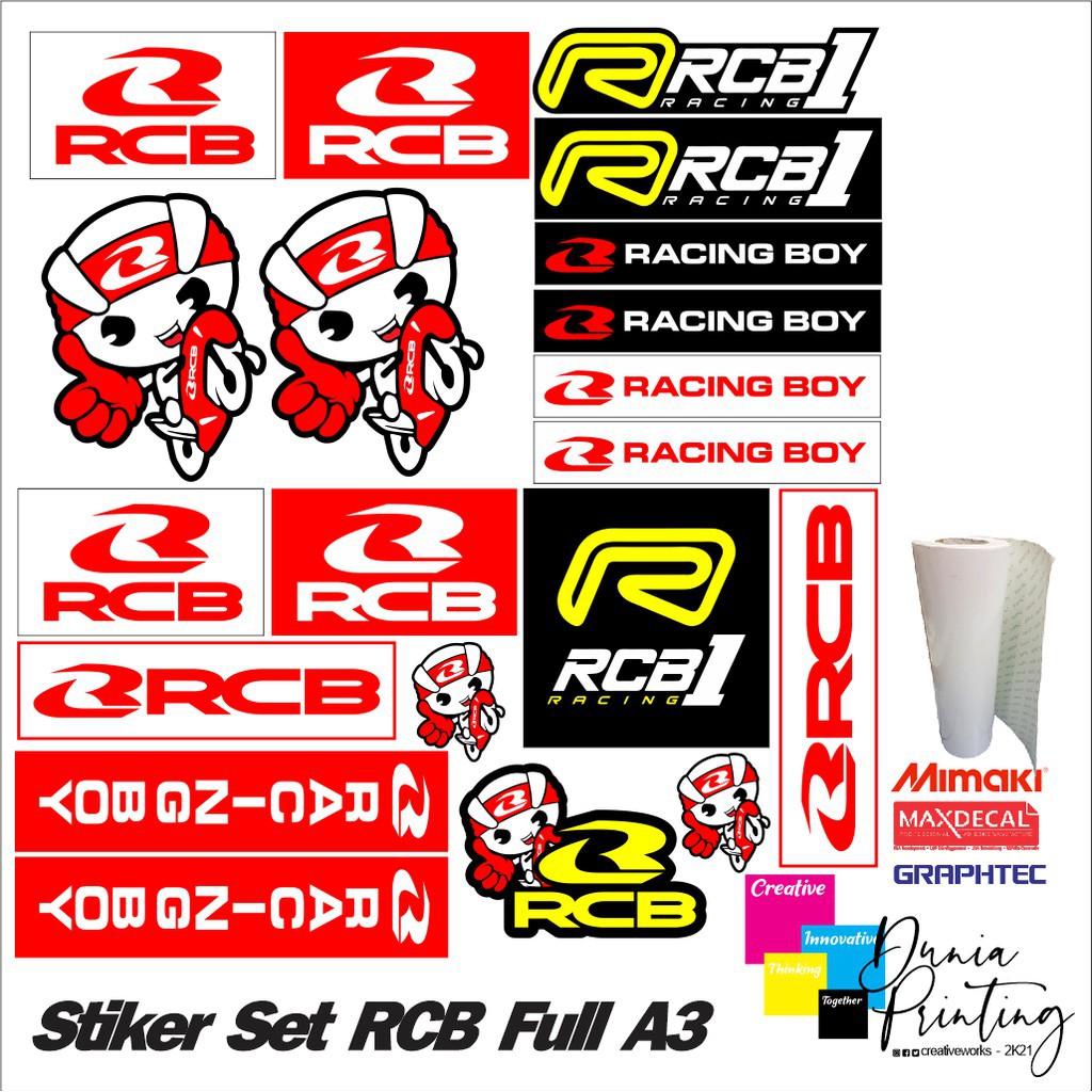Jual Stiker Sticker Pack RCB Racing Boy RCB 1 Stiker Pack Motor - Dunia ...