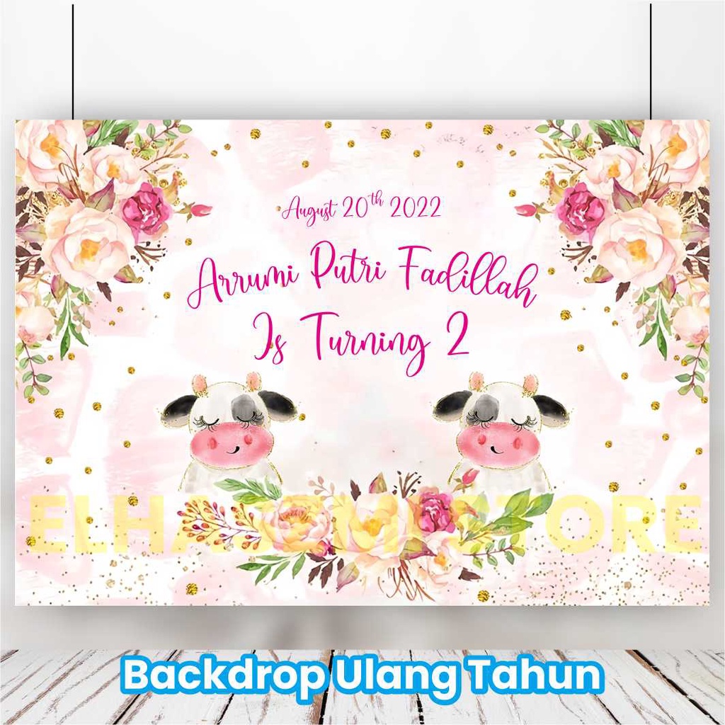 Jual Sapi Lucu Birthday | Banner | Spanduk | Backround | Backdrop Ulang