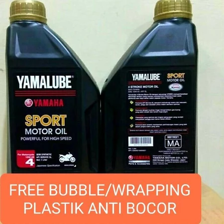OLI YAMAHALUBE SPORT 4 stroke semi sintetik 10w-40/API SERVICE SL 1 LITER FREE BUBBLE/WRAPPING ANTI BOCOR