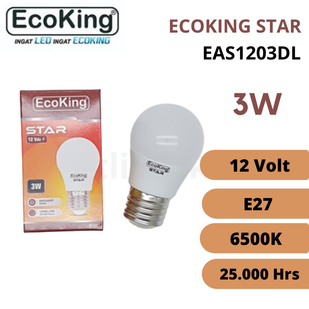 Jual Lampu Bohlam Led Dc V Watt Ecoking Star W Led Bulb Dc