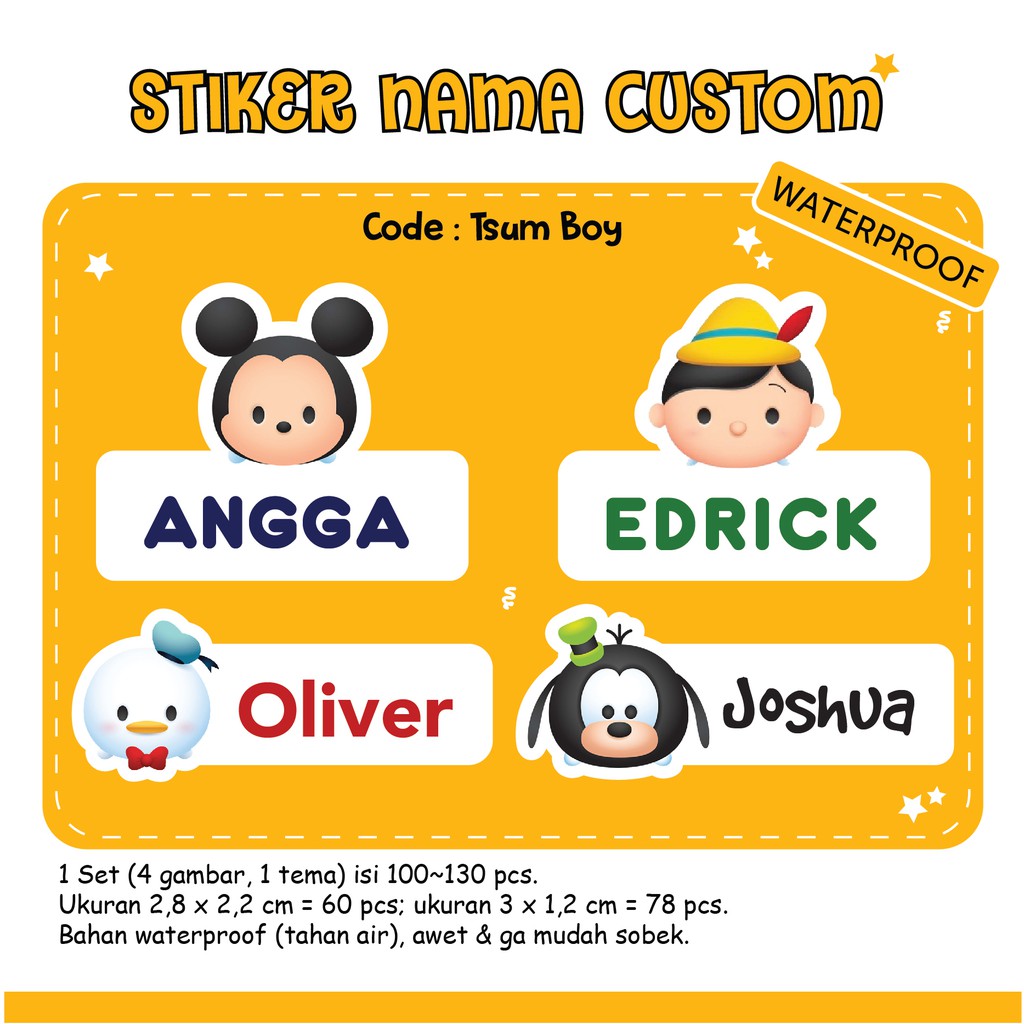 Nama disney hot sale tsum tsum