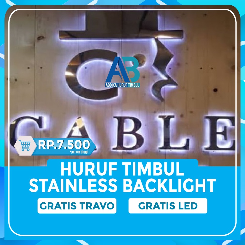 Jual Huruf Timbul Led Stainless Backlight Akrilik Led Acrylic Nyala Lapis Spon Di Tangerang Kota