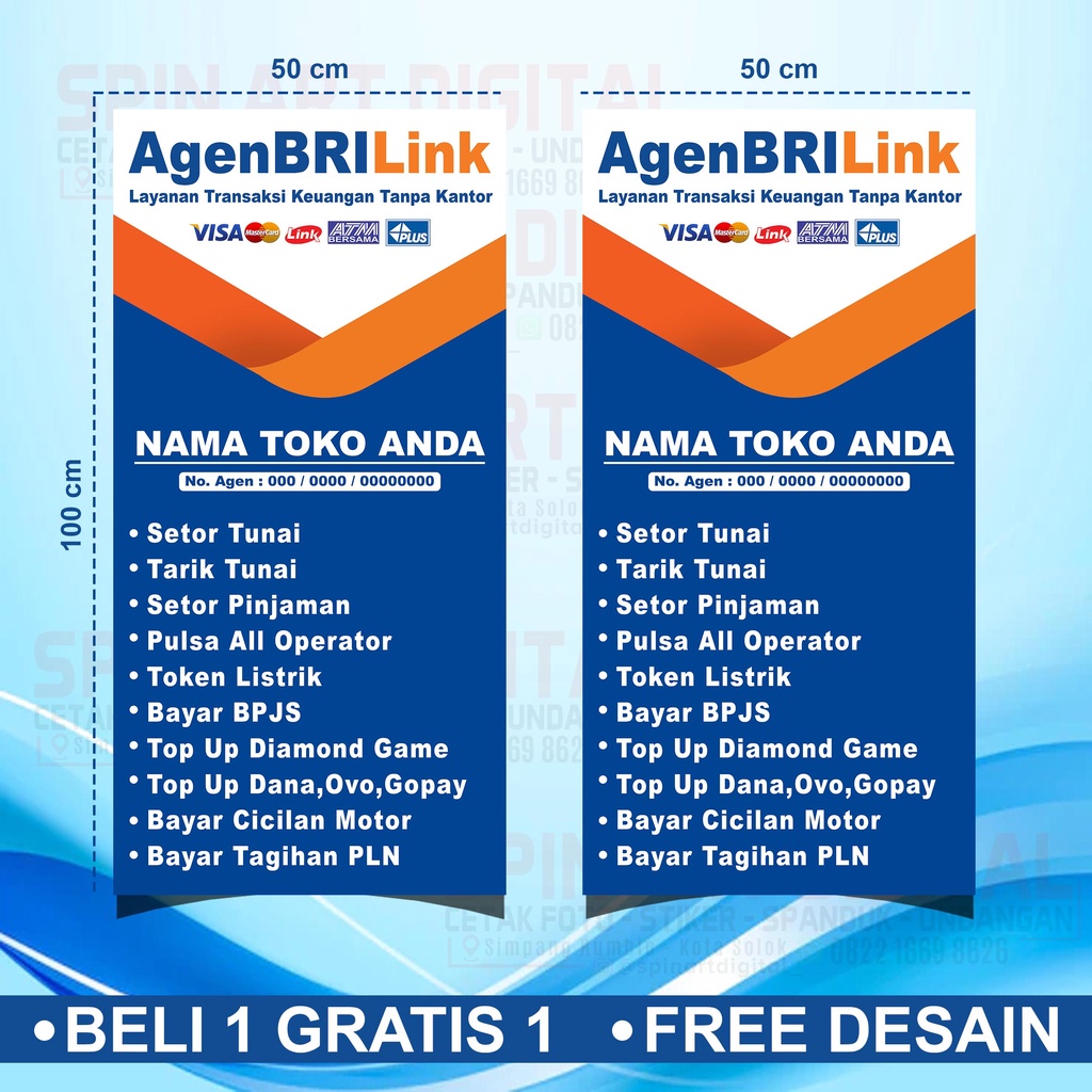 Jual SPANDUK BRILINK, BANNER BRILINK BELI 1 GRATIS 1 | Shopee Indonesia