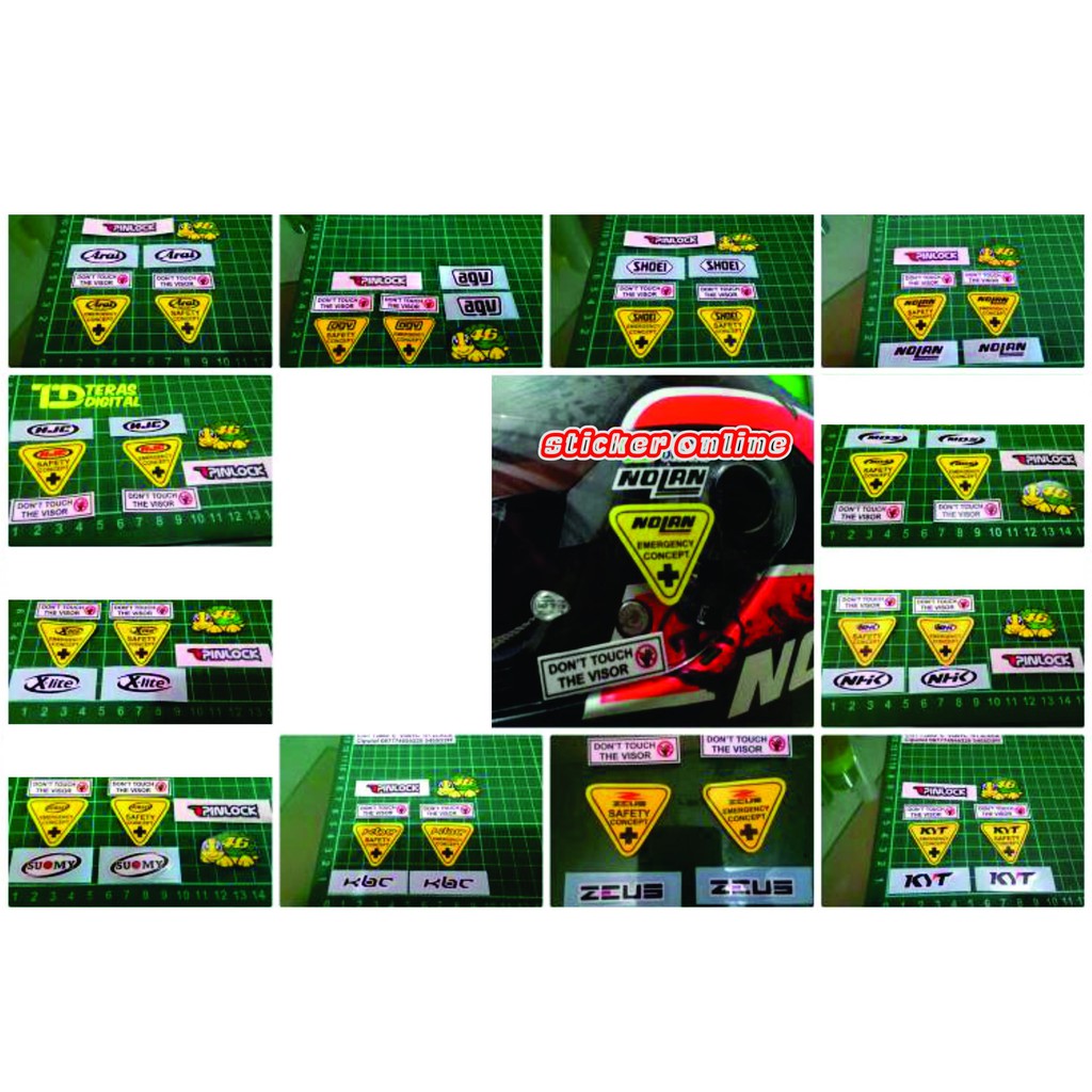 Jual Sticker Visor helm agv hjc nolan arai mds kyt ink nhk shoei kbc ...