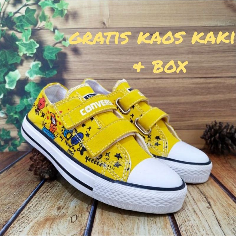 Jual SEPATU CONVERSE USIA 1 10 TAHUN BTS BT21 ANAK MOTIF KOREA