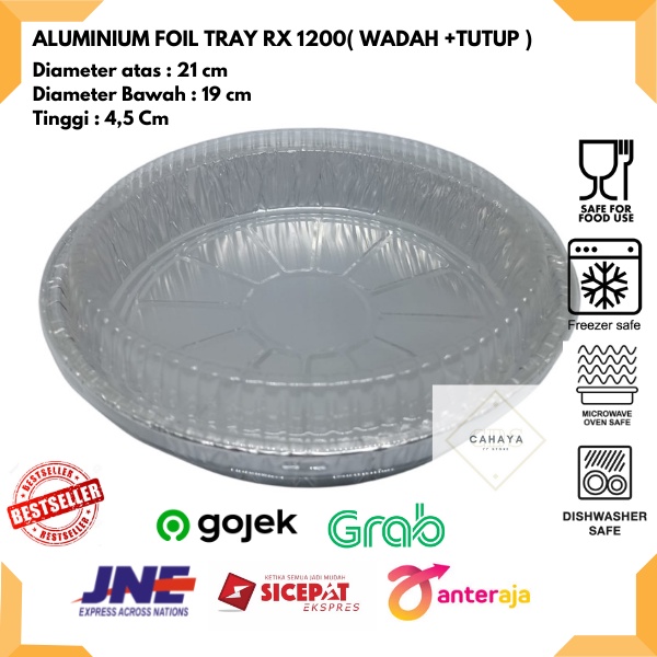 Jual ALUMUNIUM FOIL TRAY RX 1200 + TUTUP / ALUMUNIUM FOIL CUP / READY ...