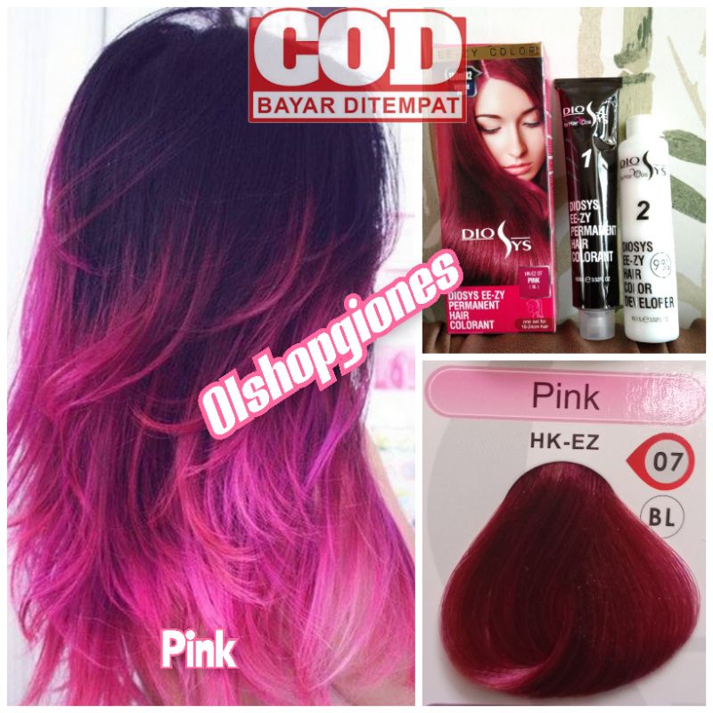 Jual Diosys Hair Color Pink cat rambut + oxydant developer 100ml ...