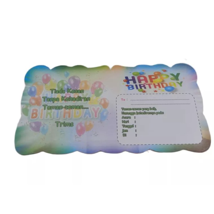 Jual KARTU UNDANGAN ULANG TAHUN / ULTAH UKURAN BESAR ISI 10. INVITATION ...