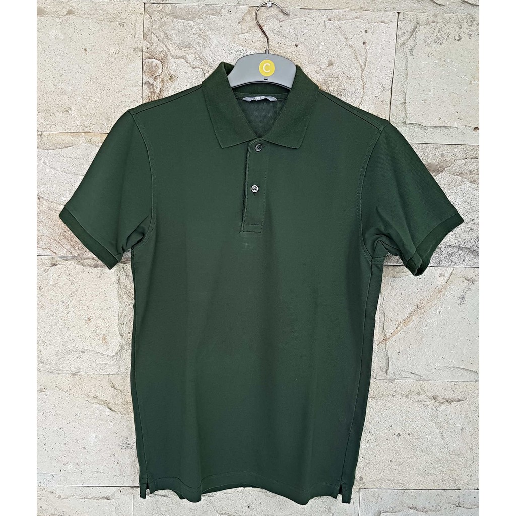 Jual POLO SHIRT COWOK WARNA HIJAU ARMY MERK UNIQLO/KAOS POLO PRIA MERK UNIQLO/POLO SHIRT UNIQLO